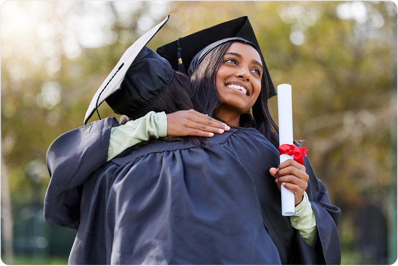 Graduate celebrating success